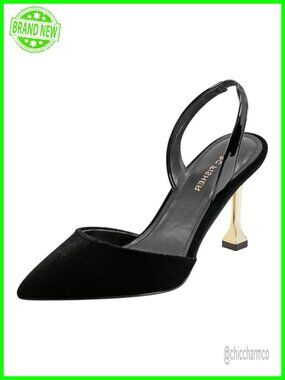 Pointed Toe Slingback Stiletto Heel Dress Pumps Formal Evening Shoes